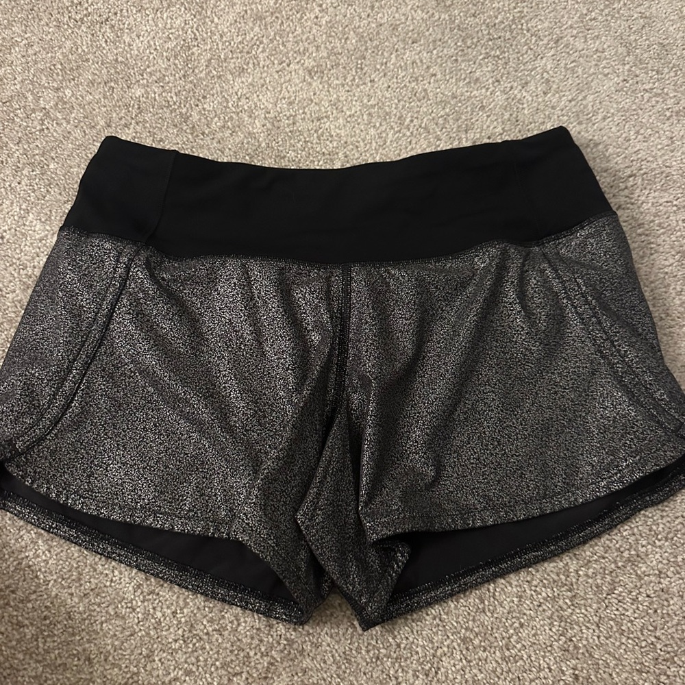 Lululemon Women's Black Sparkly Athletic Shorts